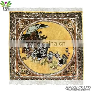 High-grade Chinese Interesting Children Pattern Handmade Silk Area Rug Floor Carpet thumbnail-1