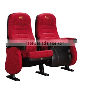 High Quality Theater Seating Cinema Seat Fabric Folding Chair With Cup Holder HJ95D-E thumbnail-1