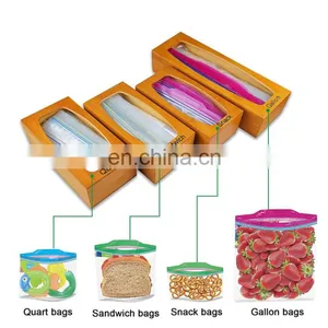Elegant Kitchen Food Wooden Bamboo Dispenser Customizable High Quality Ziplock Bag Storage Organizer Dispenser For Gallon thumbnail-3