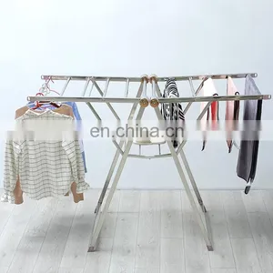 Wholesale High Quality Stainless Steel Square Tube Clothes Drying Rack Wholesale Bangkok Metal Clothes Hanger thumbnail-1