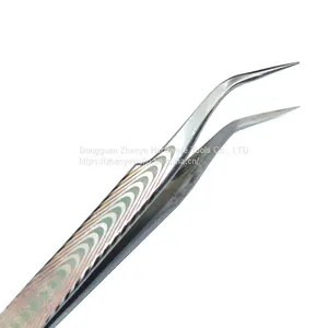 Straight Curved Eyelash Grafting Tweezers Light and High-precision Eyelash Blossom Tweezers for Eyelash Beautifiers Antistatic Tape Texture ST-15 thumbnail-3