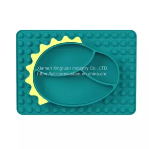 Kids Dinner Tray Silicone Baby Tableware Popping It Bubble Plate thumbnail-1