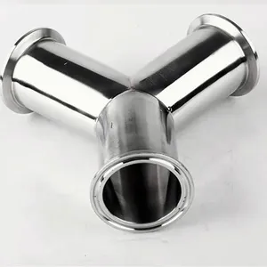 Stainless Steel Sanitary Pipe Fitting 90 Degree Double Head Y Shaped Elbow thumbnail-2
