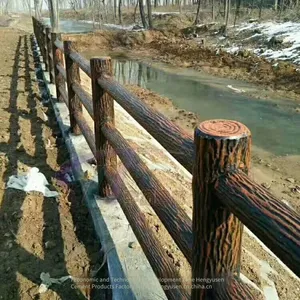 Cement Imitation Tree Vine Railing, Pond Fence, Ecological Irregular-shaped Vine Railing, Landscape Imitation Wood Grain Guardrail thumbnail-1