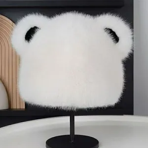 Bear Ear Faux Fur Bucket Hat thumbnail-3