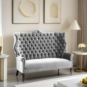 Cream Tufted Sofa for Hotel and Villa thumbnail-1
