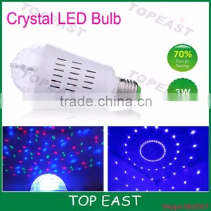 LED Crystal Bulb Rotating LED Strobe Bulb Changing Crystal Stage Lamp Light - Multi Color thumbnail-1