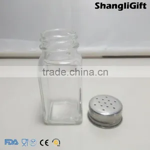 High White Spice Bottle Square Clear Bottle 80ml With Metal Cap thumbnail-2