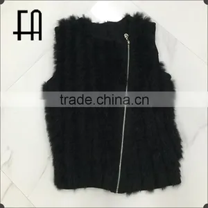 Factory Direct Wholesale Price Acrylic Knit Rabbit Fur Knitted Vest /rabbit Fur Vest/fur Vest thumbnail-2