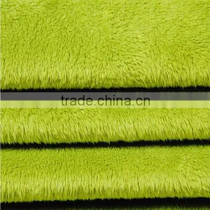 Fabric for Kid Toy /Super Soft High Quality Stock Fabric 100 Polyester Fleece Fabric Plain Green Fleece Velvet Quality Choice thumbnail-5