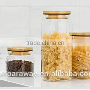 Factory Supply Airtight Style Daily Necessities Glass Storage Jar With Bamboo Lid thumbnail-4