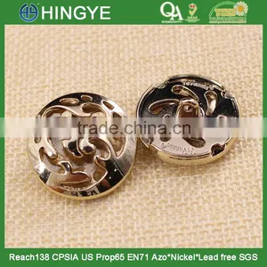 Wholesale Light Gold Shank Zinc Alloy Button for Coat 15754 thumbnail-2