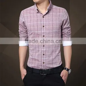 China Long Sleeve Double Collar Fancy Shirts for Men Fashion Check Shirts thumbnail-4