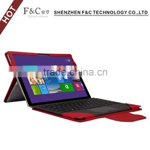 China Cheap PU Leather Tablet Light Up Book Style Cover For Surface Pro 4 Wholesale thumbnail-6