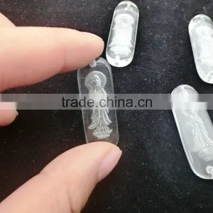 Wholesale Chakra Clear Glass Pendant With Guanyin Buddha Inside Excellent Gift thumbnail-4