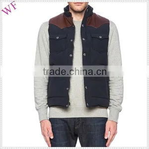OEM High Quality Mens Leather Pattern Winter Down Vest thumbnail-2