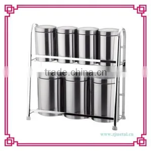 Stainless Steel 7pcs Canister With 2floor Rack thumbnail-3