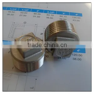 1 1/4" Class 150 Square Plug With BSPT Taper Thread in Stainless Steel 304 thumbnail-1