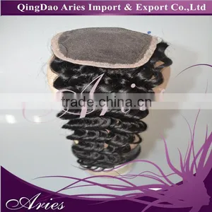 7A Grade Peruvian Curly Lace Closure,virgin Human Hair Closure,Free Middle and 3 Part 4*4 Can be Dyed DHL Free Shipping thumbnail-1
