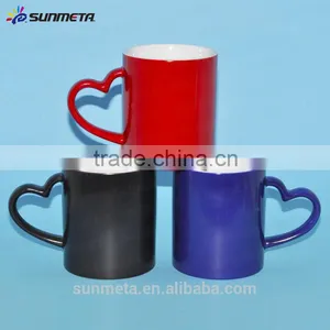 Sunmeta Whole Sale 11oz Blank Sublimation Color Changing Mug Heart Handle thumbnail-3