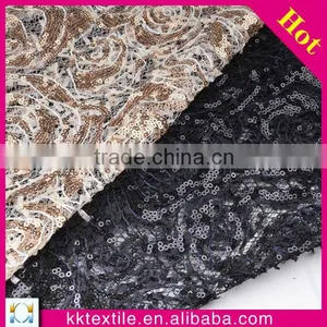 2015 New Design Polyester Lace Mesh Sequin Fabric for Garments Clothing thumbnail-1