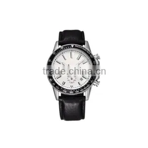Chronograph SS Genuine Leather Sport Men Watch thumbnail-2