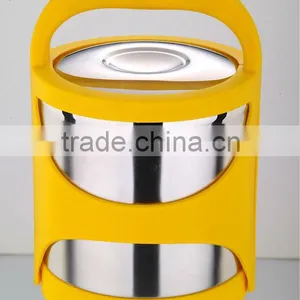 2 Layers Stainless Steel Double Wall Insulated Hot Lunch Carrier/dinner Box/ Lunch Tiffin Box thumbnail-1