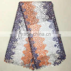 Hot Selling African Embroidery Lace Cord Lace Fabric Supplier Indian Fabric Wholesale Quality Choice thumbnail-4