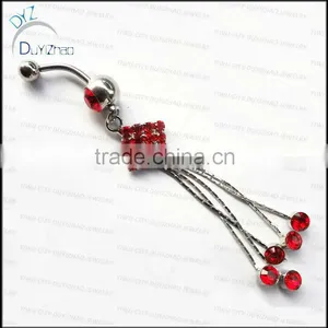 2013 New Products Beautiful Navel Piercing Fake Navel Dangle Ring thumbnail-1