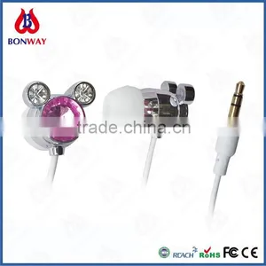 Fashion Bling Diamond Jeweled Crystal Earphone thumbnail-3