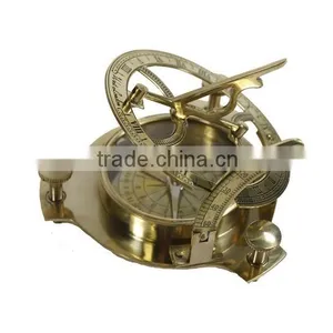 4" SUNDIAL COMPASS - Solid Brass - SUN DIAL NAVIGATION thumbnail-1