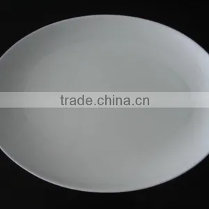 Coupe Shape White Body Porcelain Ceramic Dinner Tableware Bone China Oval Plate thumbnail-1