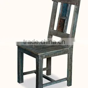 OLD AGE RECLAIMED WOOD DINING CHAIR , RECYCLE WOOD RETRO DINING CHAIR thumbnail-3