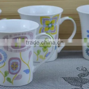 11OZ Prairie Style Flowers Decal Printed Coffee Cups, Shiny Surface New Bone China Mug, KL5004-353 thumbnail-6