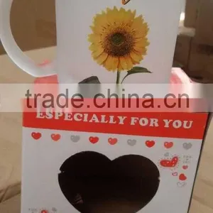 Frosted Glass Tea Mug With Plastic Lid 350ML Promotional Cup thumbnail-2