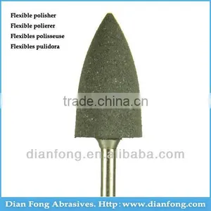 Rh106M 3/32" Reinforced HP Shank Bullet Shaped Black Brown Silicone Rubber Polishers Floor Polishing thumbnail-1