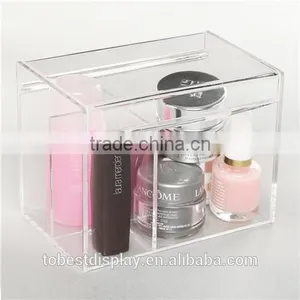 Handmade High Clear Rectangle Storage Small Acrylic Box/acrylic Cosmetic Box/clear Acrylic Box With Dividers With Lid thumbnail-1