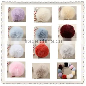 2016Colorful Dyed Customize Real Fox Fur Pom Poms / Pompom Keychain thumbnail-1