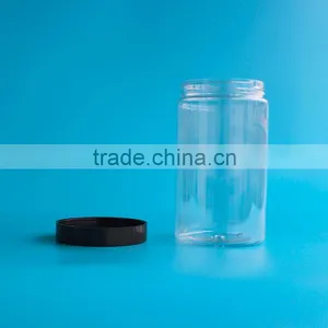 China Wholesale 12 oz 360 ml Clear Cylinder Wide Mouth Plastic PET Cream Jars thumbnail-3