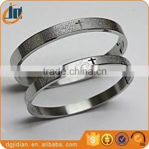 Stainless Steel Religious Bracelets Simple Style Rose Gold Cuff Bracelets thumbnail-4