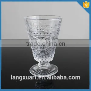 Pressed French Design Glass Wine Goblet thumbnail-2