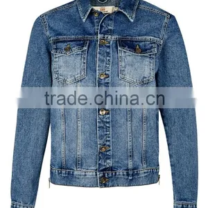 MEN'S MID WASH ZIP DETAIL DENIM WESTERN JACKET thumbnail-1