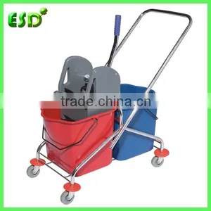 China Hotel Housekeeping Plastic Mop Bucket Trolley thumbnail-1