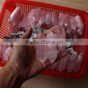 Pink Color Natural Polished Rose Quartz Stone Crystal Points thumbnail-3