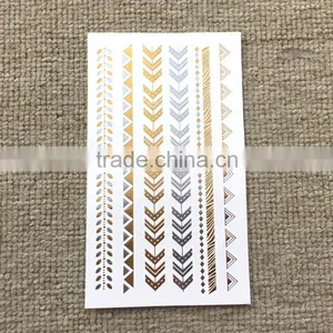 Wholesale Gold Silver Color Metallic Tattoo Temporary Gold Hair and Body Tattoo Sticker Factory thumbnail-5