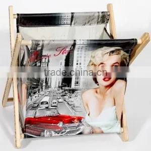 2016 New Design Vintage Wooden Retro Magazine Storage Foldable Rack thumbnail-4