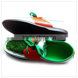 CXM124 Man Genuine Leather Laced up Boat Shoe With Grass thumbnail-3