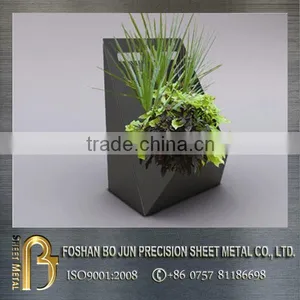 China Wholesaler Customized Irregular Black Metal Planter With Powder Coating, Metal Planter Fabrication thumbnail-1