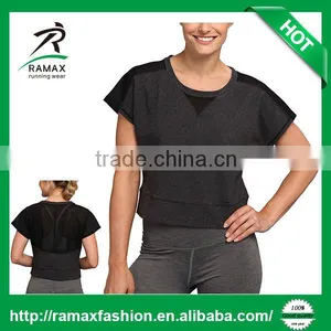 Ramax Custom Women Sports French Terry Wholesale Crewneck Short Sleeve Sweatshirt Tops thumbnail-1