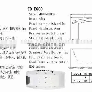 3m Long Indoor Whirlpool Hot Tubs Used for Comercial Hottub/indoor Bathtub for High-end Massage Club Holding 6 Customers thumbnail-3